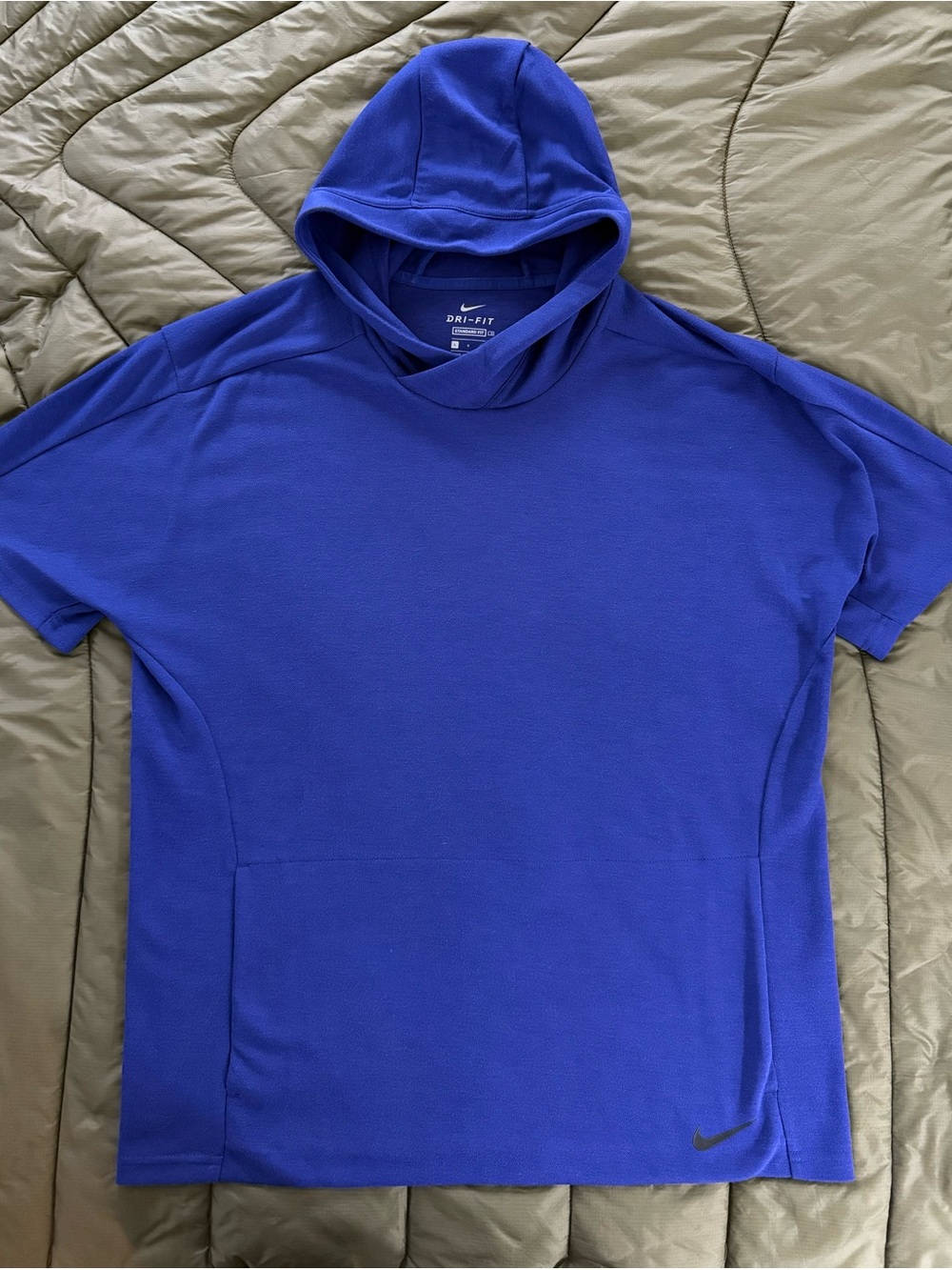 Nike Yoga Men’s Royal Blue Dri-FIT Short Sleeve Hoodie